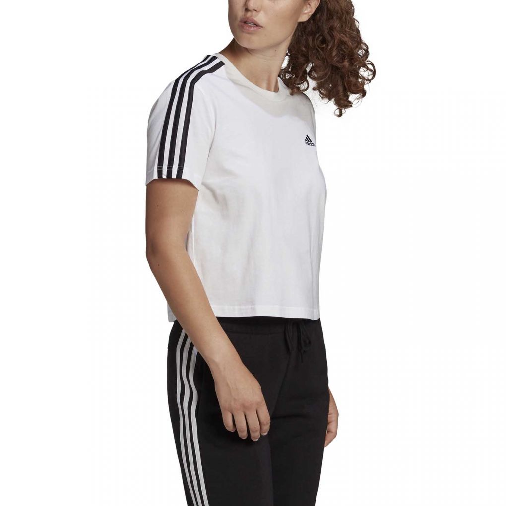 adidas Performance Essentials Loose 3 Stripes Cropped Tee W