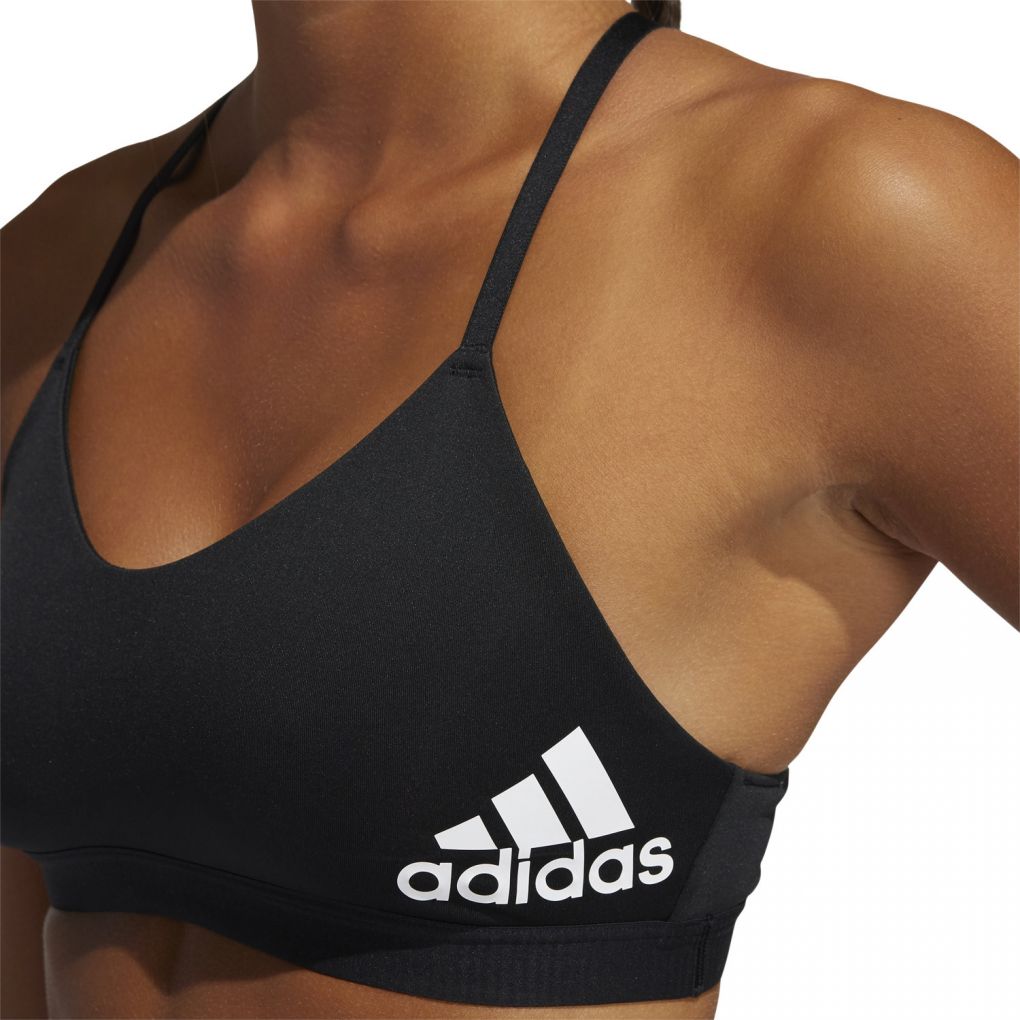 adidas ALL ME 3-STRIPES Training Bra, Black-White