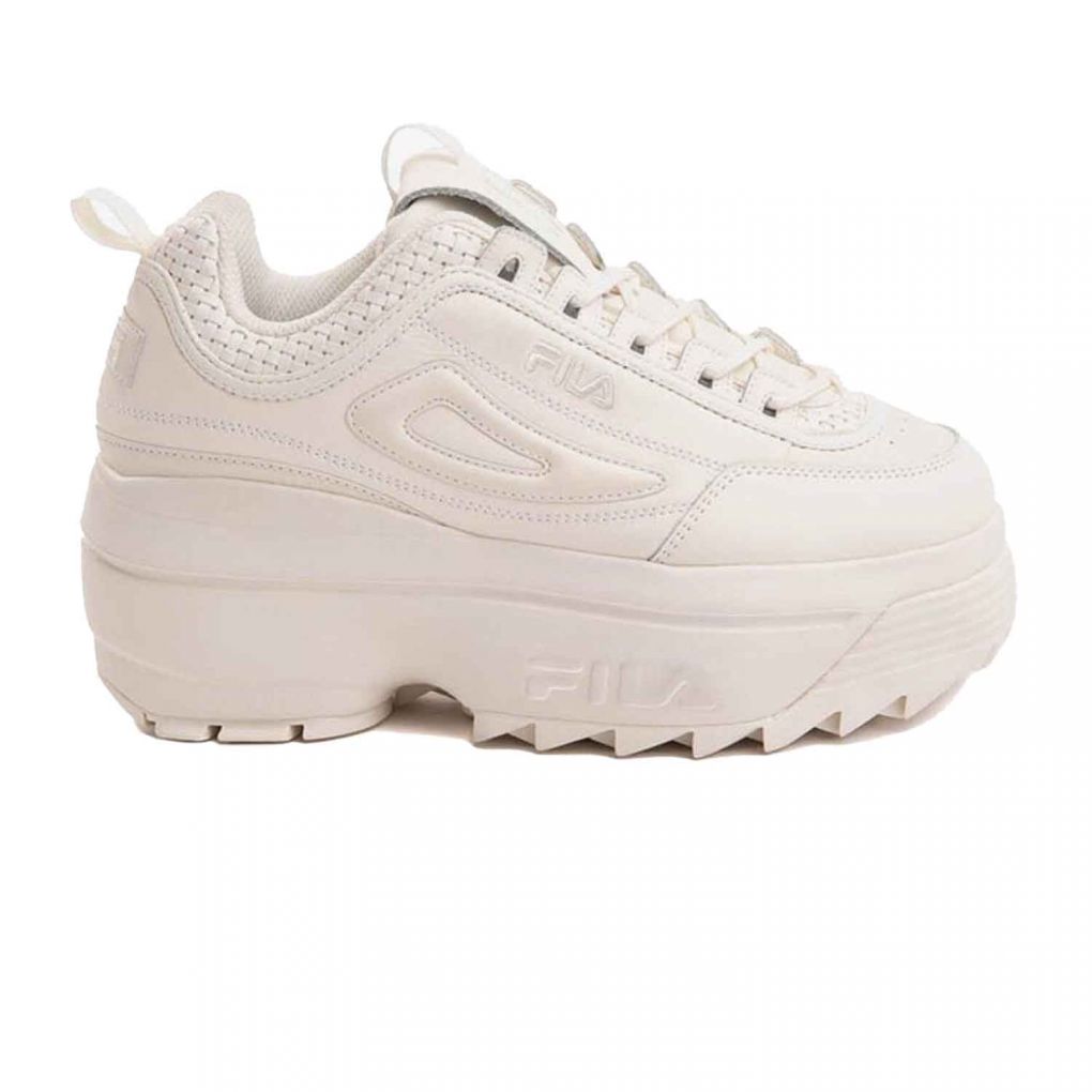 Fila disruptor ii platform wedge trainers in white on sale